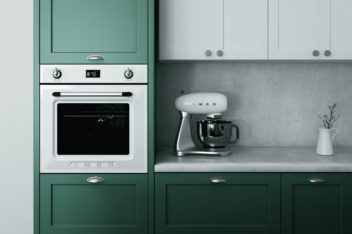 retro kitchen appliances, like a retro fridge or retro kitchen cabinets, can be found easily these days due to their pleasing look
