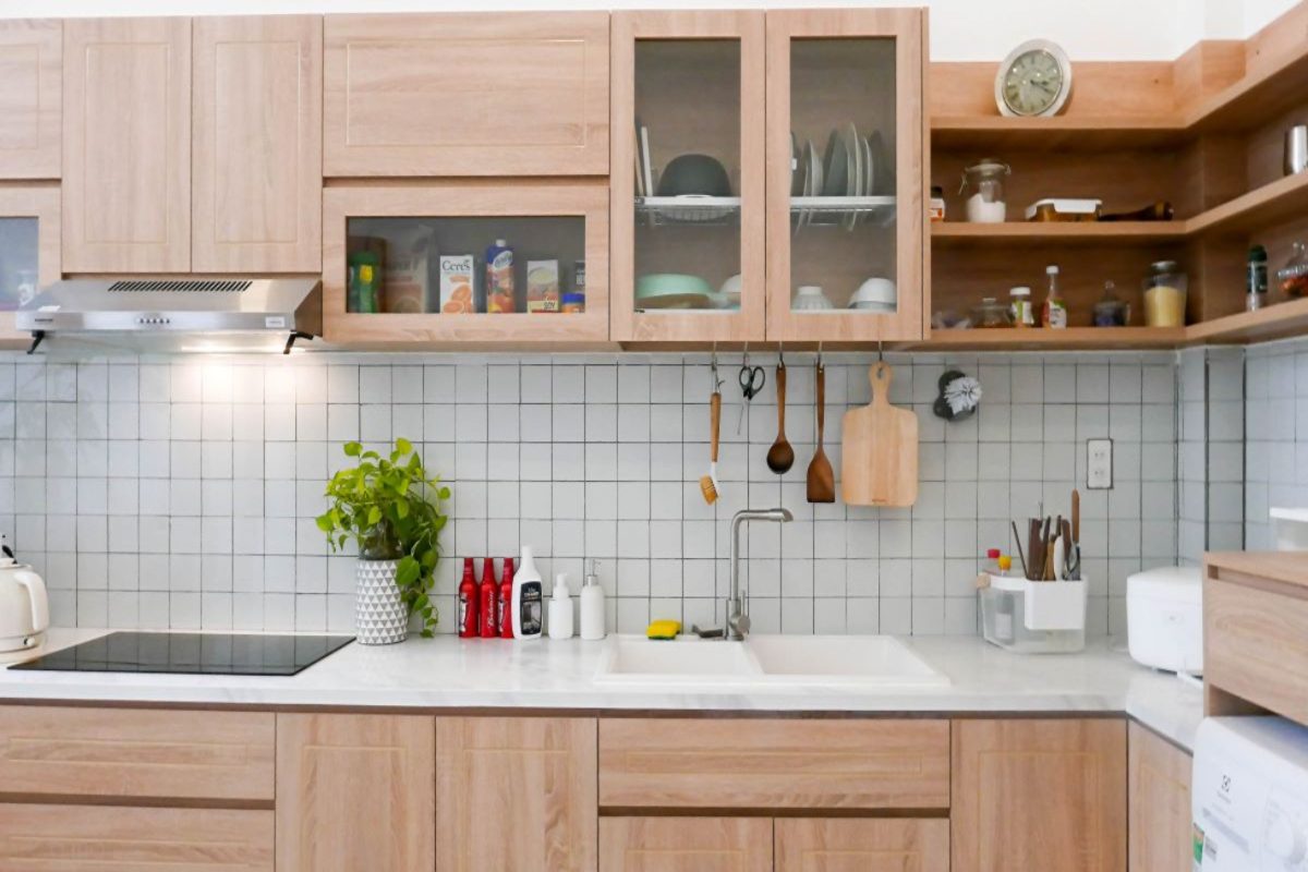 Store cleaning supplies together, and store items for cooking and food items together
