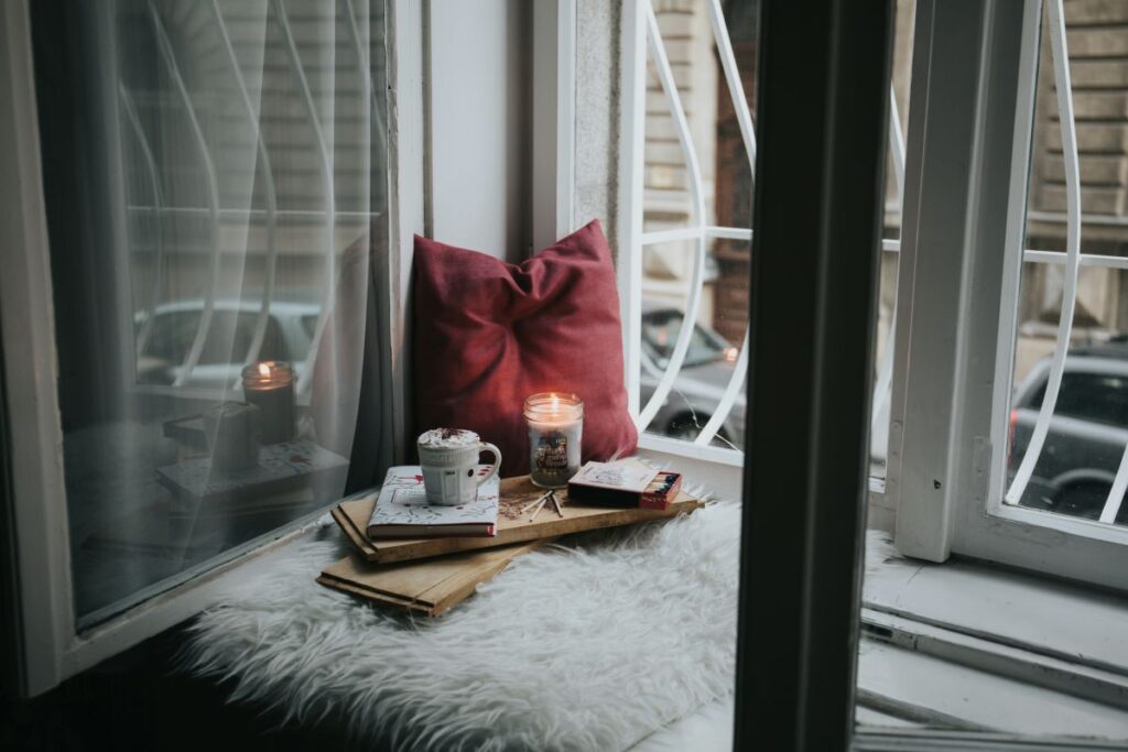 A relaxing location in a home perfect for a meditation space