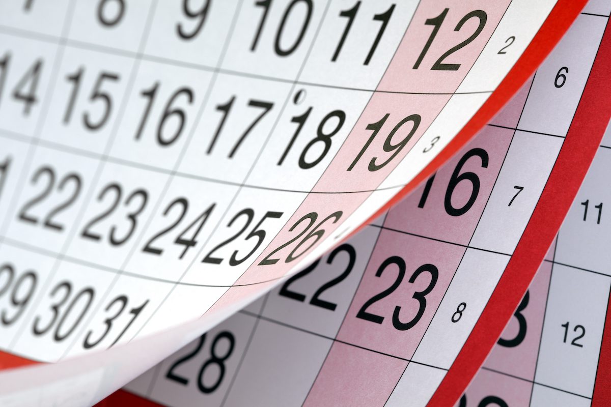 Monthly calendar