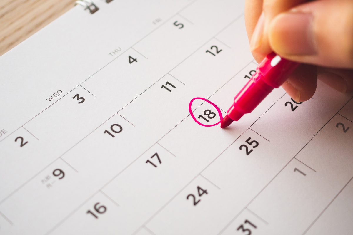 Circled date.