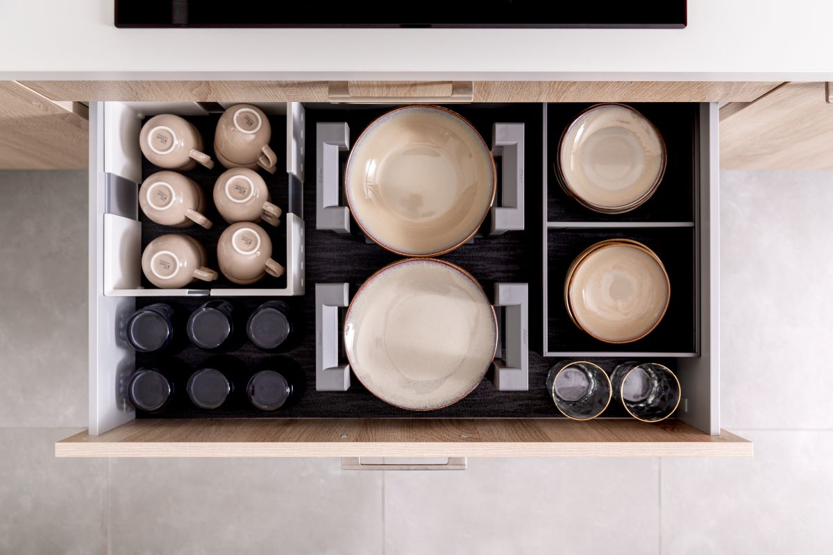 Put all like things together to stay organized and maximize storage space