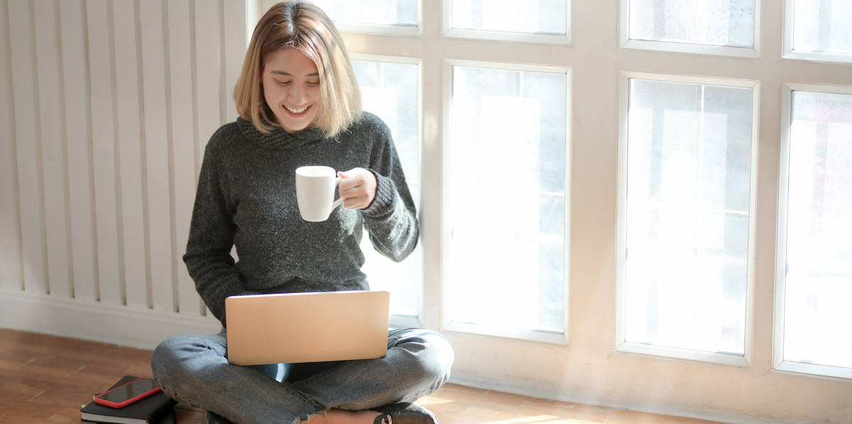 woman on computer