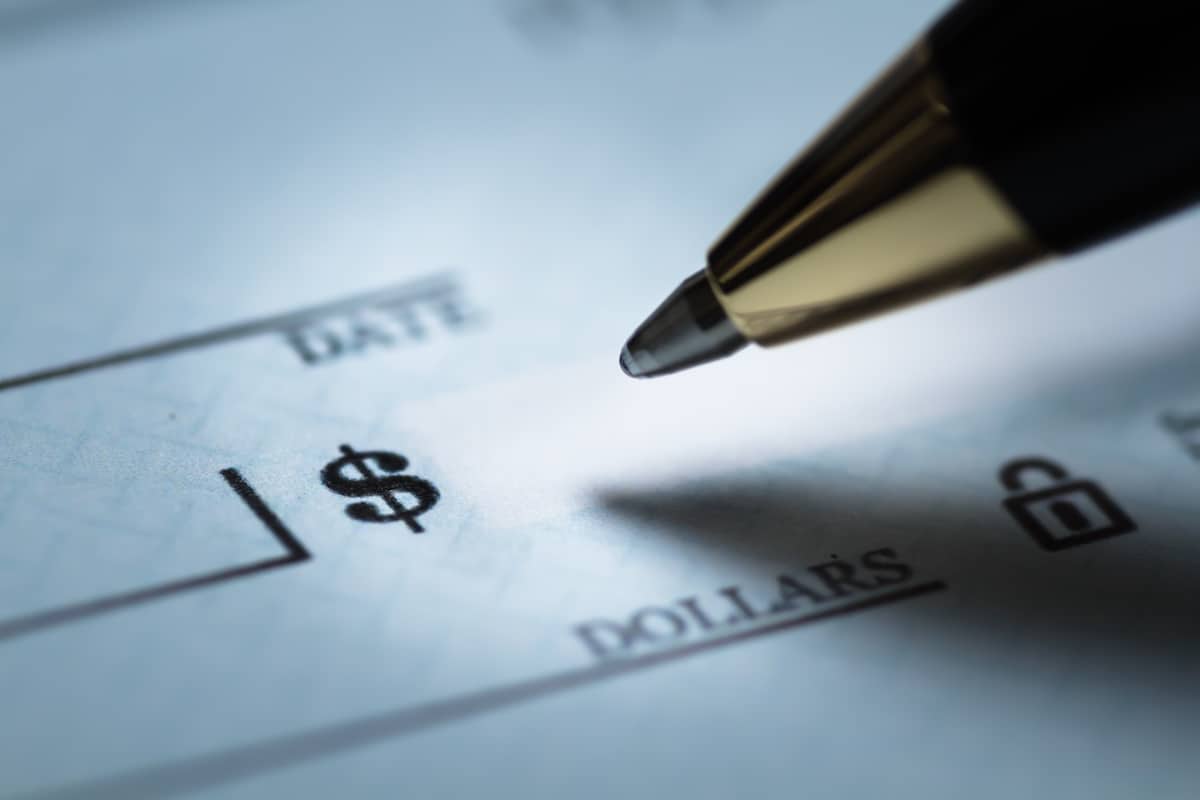 writing a check