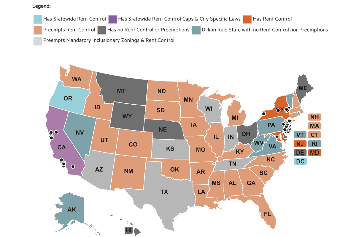 Map of rent control. 